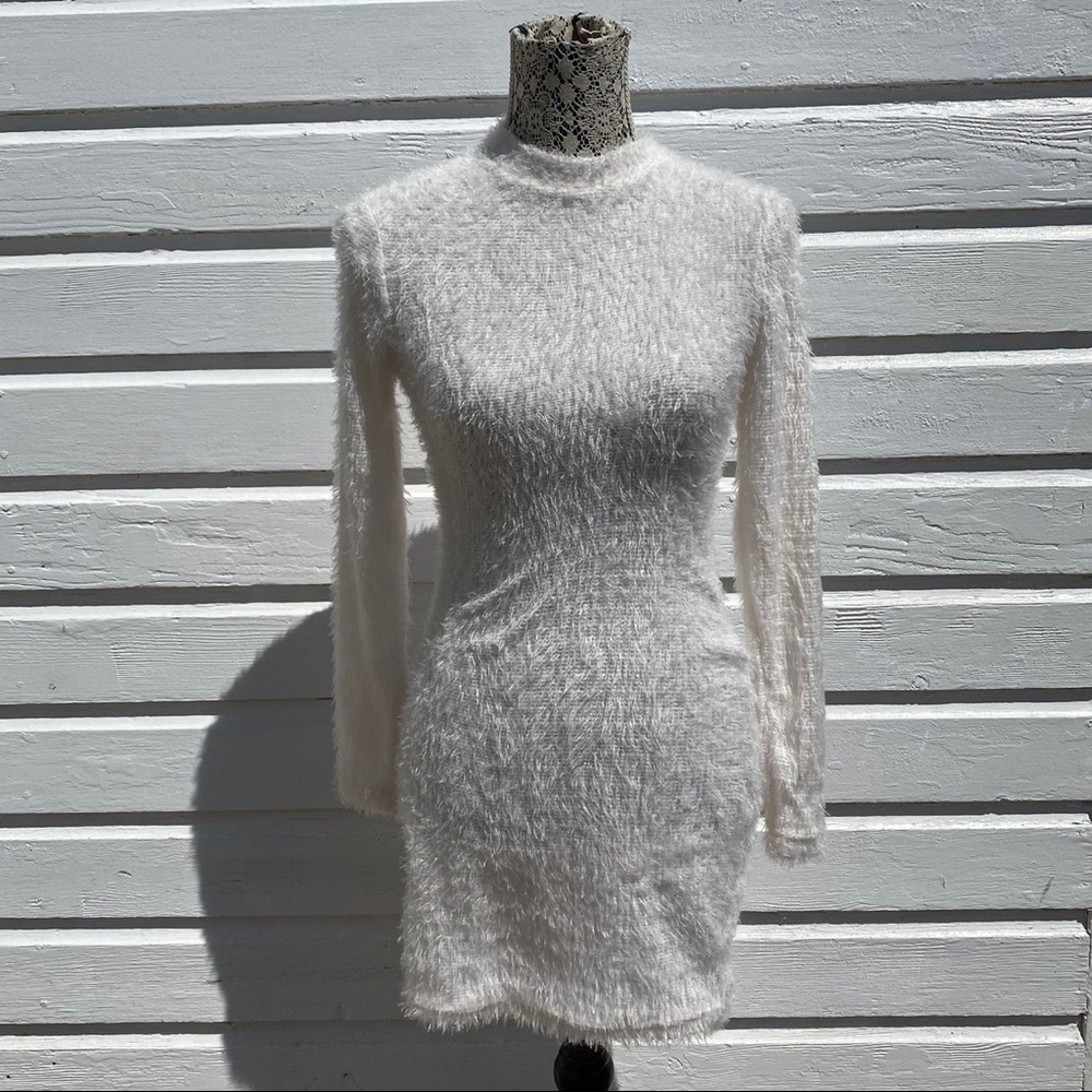 NEW white fuzzy Shein dress
